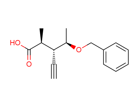 Molecular Structure of 149885-09-6 (4-Pentynoic acid, 2-methyl-3-[(1R)-1-(phenylmethoxy)ethyl]-, (2S,3S)-)