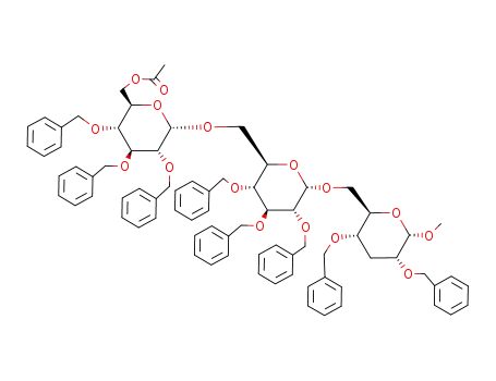 Methyl O-(6-O-acetyl-2,3,4-tri-O-benzyl-α-D-glucopyranosyl)-(1->6)-O-(2,3,4-tri-O-benzyl-α-D-glucopyranosyl)-(1->6)-2,4-di-O-benzyl-3-deoxy-α-D-ribo-hexopyranoside
