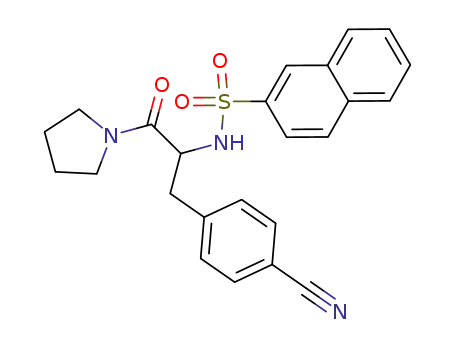 Molecular Structure of 80852-82-0 (Pyrrolidine,
1-[3-(4-cyanophenyl)-2-[(2-naphthalenylsulfonyl)amino]-1-oxopropyl]-)