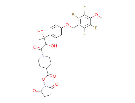 1-{2,3-Dihydroxy-3-[4-(2,3,5,6-tetrafluoro-4-methoxy-benzyloxy)-phenyl]-butyryl}-piperidine-4-carboxylic acid 2,5-dioxo-pyrrolidin-1-yl ester