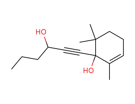 Molecular Structure of 113831-75-7 (1-(3-Hydroxy-1-hexinyl)-2,6,6-trimethyl-2-cyclohexen-1-ol)
