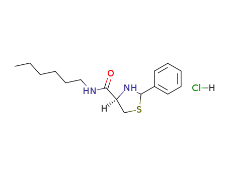 Molecular Structure of 106086-22-0 (N-hexyl-2-phenyl-1,3-thiazolidine-4-carboxamide hydrochloride)
