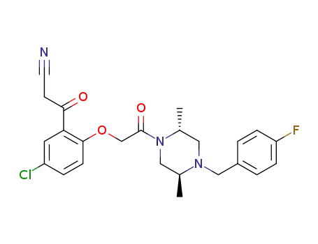 Piperazine,
1-[[4-chloro-2-(cyanoacetyl)phenoxy]acetyl]-4-[(4-fluorophenyl)methyl]-2,
5-dimethyl-, (2R,5S)-