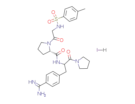 (S)-1-[2-(Toluene-4-sulfonylamino)-acetyl]-pyrrolidine-2-carboxylic acid [1-(4-carbamimidoyl-benzyl)-2-oxo-2-pyrrolidin-1-yl-ethyl]-amide; hydriodide