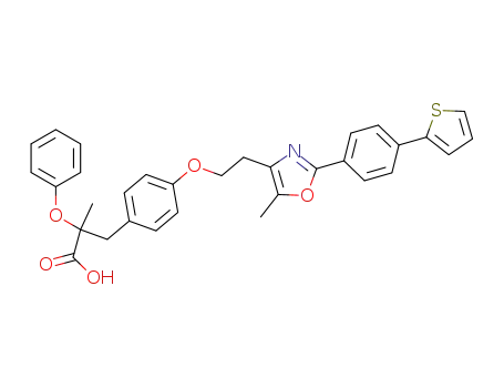 2-Methyl-3-(4-{2-[5-methyl-2-(4-thiophen-2-yl-phenyl)-oxazol-4-yl]-ethoxy}-phenyl)-2-phenoxypropionic acid