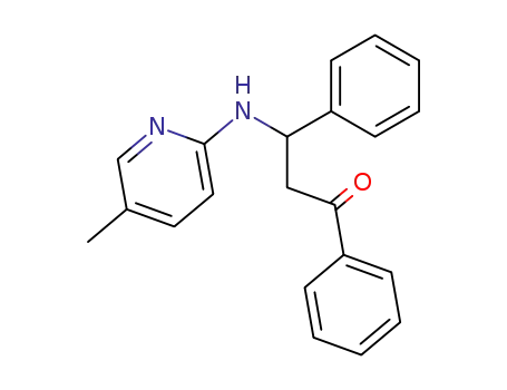 Molecular Structure of 159639-09-5 (1-Propanone, 3-[(5-methyl-2-pyridinyl)amino]-1,3-diphenyl-)