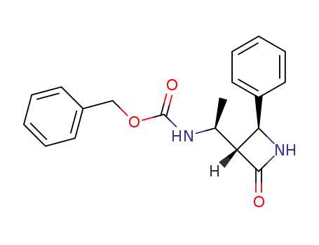 Molecular Structure of 228090-74-2 ((3R,4S,1'S)-3-<1-(Benzyloxycarbonylamino)ethyl>-4-phenylazetidin-2-one)