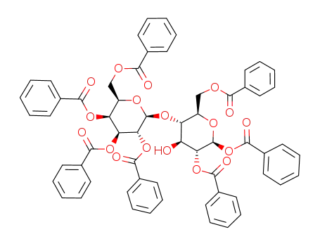 Molecular Structure of 41093-35-0 (2,3,4,6-tetra-O-benzoyl-β-D-galactopyranosyl-(1→4)-1,2,6-tri-O-benzoyl-β-D-glucopyranose)