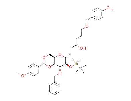 1-[(2R,4aR,6R,7R,8R,8aR)-8-Benzyloxy-7-(tert-butyl-dimethyl-silanyloxy)-2-(4-methoxy-phenyl)-hexahydro-pyrano[3,2-d][1,3]dioxin-6-yl]-6-(4-methoxy-benzyloxy)-hexan-3-ol