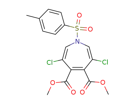 Molecular Structure of 64218-81-1 (1H-Azepine-4,5-dicarboxylic acid,
3,6-dichloro-1-[(4-methylphenyl)sulfonyl]-, dimethyl ester)