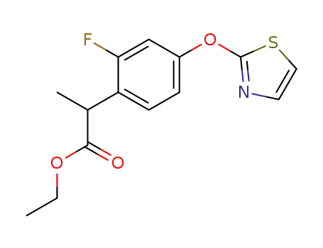 Molecular Structure of 93914-45-5 (2-[2-Fluoro-4-(thiazol-2-yloxy)-phenyl]-propionic acid ethyl ester)
