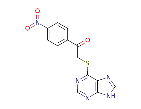 Molecular Structure of 80985-24-6 (1-(4-nitrophenyl)-2-(5H-purin-6-ylsulfanyl)ethanone)
