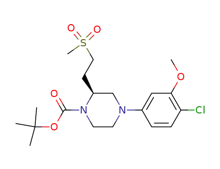 1-Piperazinecarboxylic acid,
4-(4-chloro-3-methoxyphenyl)-2-[2-(methylsulfonyl)ethyl]-,
1,1-dimethylethyl ester, (2S)-