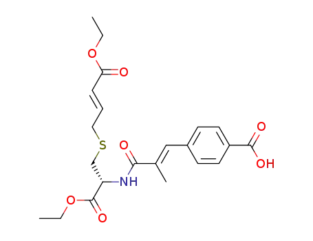 Molecular Structure of 192637-00-6 (4-{(E)-2-[(R)-1-Ethoxycarbonyl-2-((E)-3-ethoxycarbonyl-allylsulfanyl)-ethylcarbamoyl]-propenyl}-benzoic acid)