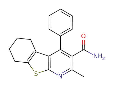 Molecular Structure of 960617-85-0 (2-methyl-4-phenyl-5,6,7,8-tetrahydro[1]benzothieno[2,3-b]pyridine-3-carboxamide)