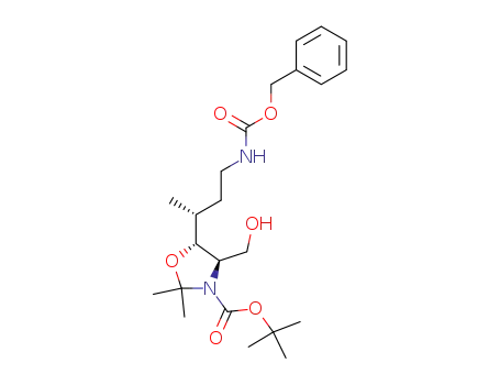 (4R,5R)-5-((R)-3-Benzyloxycarbonylamino-1-methyl-propyl)-4-hydroxymethyl-2,2-dimethyl-oxazolidine-3-carboxylic acid tert-butyl ester