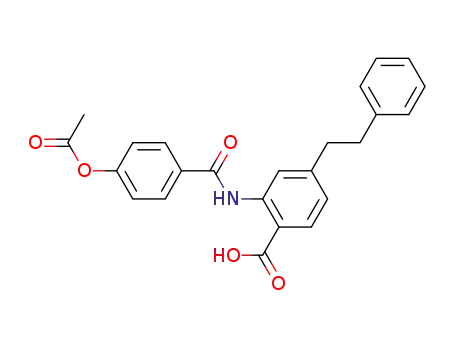 Molecular Structure of 890314-21-3 (Benzoic acid, 2-[[4-(acetyloxy)benzoyl]amino]-4-(2-phenylethyl)-)