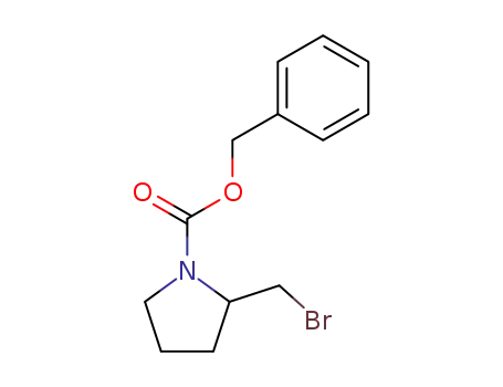 Molecular Structure of 86954-06-5 (2-BroMoMethyl-pyrrolidine-1-carboxylic acid benzyl ester)