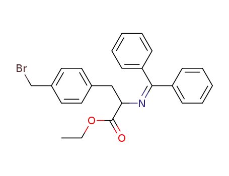 Molecular Structure of 142348-48-9 (DL-Phenylalanine, 4-(bromomethyl)-N-(diphenylmethylene)-, ethyl ester)