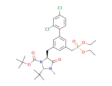 (2S,5S)-2-tert-Butyl-5-[2',4'-dichloro-5-(diethoxy-phosphorylmethyl)-biphenyl-3-ylmethyl]-3-methyl-4-oxo-imidazolidine-1-carboxylic acid tert-butyl ester