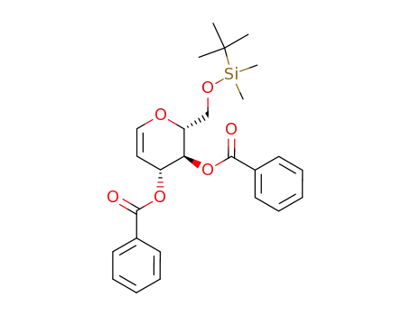 Molecular Structure of 136573-59-6 (1,5-anhydro-3,4-di-O-benzoyl-6-O-t-butyldimethylsilyl-2-deoxy-D-arabino-hex-1-enitol)