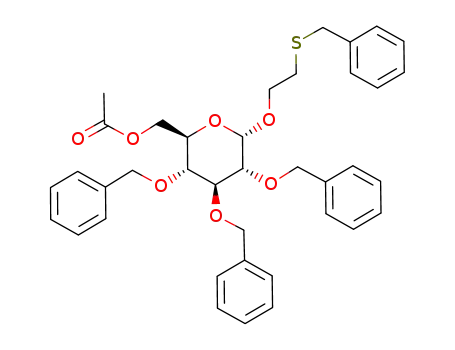 Acetic acid (2R,3R,4S,5R,6S)-3,4,5-tris-benzyloxy-6-(2-benzylsulfanyl-ethoxy)-tetrahydro-pyran-2-ylmethyl ester
