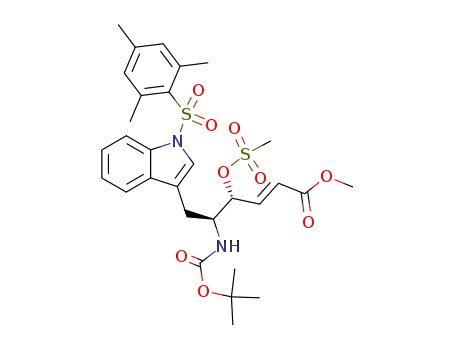 (E)-(4R,5S)-5-tert-Butoxycarbonylamino-4-methanesulfonyloxy-6-[1-(2,4,6-trimethyl-benzenesulfonyl)-1H-indol-3-yl]-hex-2-enoic acid methyl ester