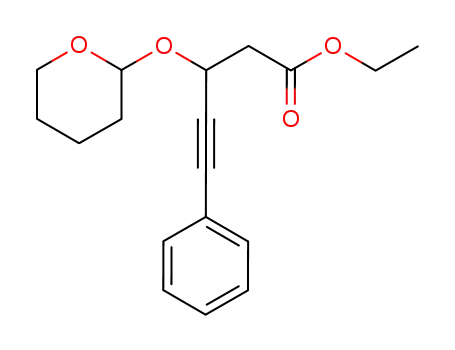 Molecular Structure of 175410-69-2 (ethyl dl-5-phenyl-3-(2-tetrahydropyranyloxy)-4-pentynoate)