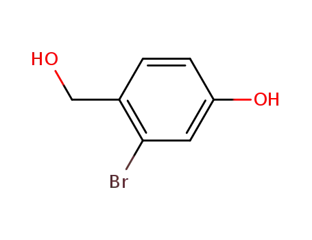 Molecular Structure of 666747-04-2 (Benzenemethanol, 2-bromo-4-hydroxy-)
