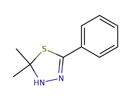 Molecular Structure of 76689-65-1 (1,3,4-Thiadiazole, 2,3-dihydro-2,2-dimethyl-5-phenyl-)