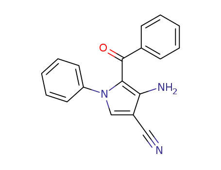 Molecular Structure of 59021-49-7 (1H-Pyrrole-3-carbonitrile, 4-amino-5-benzoyl-1-phenyl-)