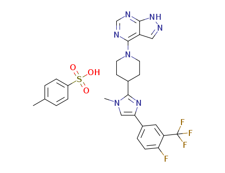 LY2584702Tosylate;4-{4-[4-(4-fluoro-3-trifluoromethyl-phenyl)-1-methyl-1H-imidazol-2-yl]-piperidin-1-yl}-1H-pyrazolo[3,4-d]pyrimidinep-toluenesulfonate