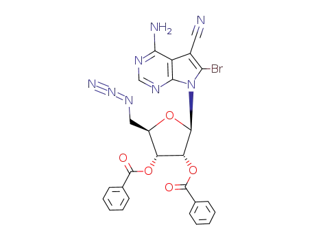 4-amino-6-bromo-5-cyano-7-(5-azido-2,3-di-O-benzoyl-5-deoxy-β-D-ribofuranosyl)pyrrolo<2,3-d>pyrimidine