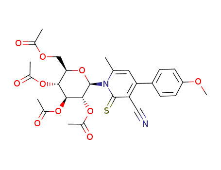 Acetic acid (2R,3R,4S,5R,6R)-4,5-diacetoxy-6-acetoxymethyl-2-[3-cyano-4-(4-methoxy-phenyl)-6-methyl-2-thioxo-2H-pyridin-1-yl]-tetrahydro-pyran-3-yl ester