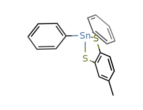Molecular Structure of 4312-02-1 ((C<sub>6</sub>H<sub>5</sub>)2Sn(CH<sub>3</sub>C<sub>6</sub>H<sub>3</sub>S<sub>2</sub>))