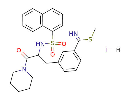 3-[2-(Naphthalene-1-sulfonylamino)-3-oxo-3-piperidin-1-yl-propyl]-thiobenzimidic acid methyl ester; hydriodide