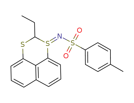 Molecular Structure of 163926-85-0 (N-[2-Ethyl-1λ<sup>4</sup>-naphtho[1,8-de][1,3]dithiin-(1E)-ylidene]-4-methyl-benzenesulfonamide)