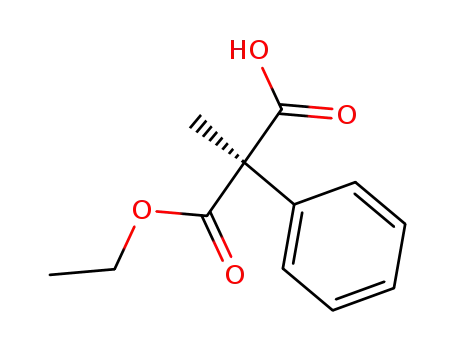 Molecular Structure of 88254-00-6 (Propanedioic acid, methylphenyl-, monoethyl ester, (R)-)