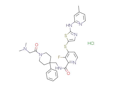 N-((1-(2-(dimethylamino)acetyl)-4-phenylpiperidin-4-yl)methyl)-3-fluoro-4-(2-(4-methylpyridin-2-ylamino)thiazol-5-ylthio)picolinamide hydrochloride