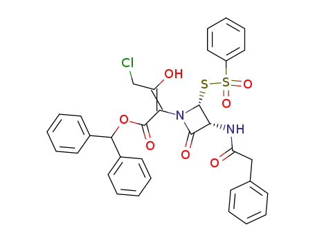 1-<3-chloro-1-(diphenylmethyloxycarbonyl)-2-hydroxy-1-propen-1-yl>-3-(phenylacetamido)-4-(phenylsulfonylthio)-2-azetidinone