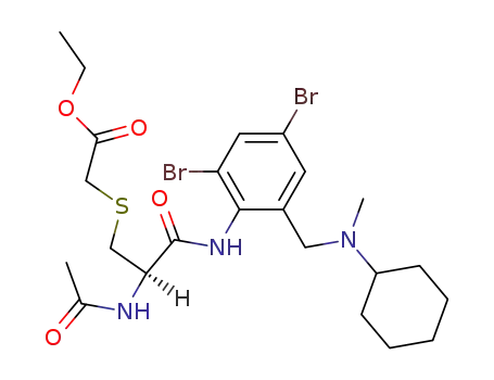 Alanine, N-acetyl-3-(((2-((cyclohexylmethylamino)methyl)-4,6-dibromocarbaniloyl)methyl)thio)-, ethyl ester
