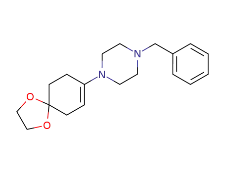 Molecular Structure of 155778-87-3 (1-benzyl-4-(1,4-dioxaspiro<4,5>dec-7-en-8-yl)-piperazine)