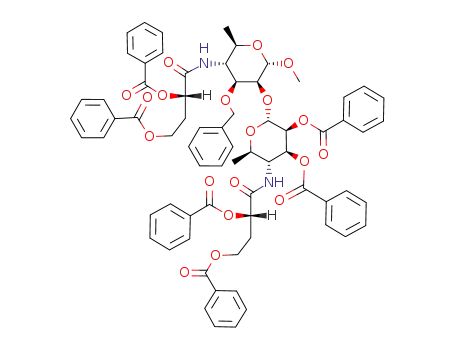 Methyl 3-O-benzyl-2-O-<2,3-di-O-benzoyl-4,6-dideoxy-4-(2,4-di-O-benzoyl-3-deoxy-L-glycero-tetronamido)-α-D-mannopyranosyl>-4,6-dideoxy-4-(2,4-di-O-benzoyl-3-deoxy-L-glycero-tetronamido)-α-D-mannopyranoside