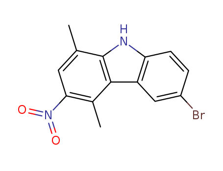 Molecular Structure of 111249-51-5 (9H-Carbazole, 6-bromo-1,4-dimethyl-3-nitro-)