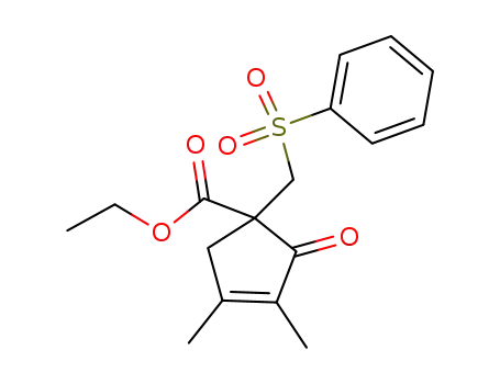 1-Benzenesulfonylmethyl-3,4-dimethyl-2-oxo-cyclopent-3-enecarboxylic acid ethyl ester