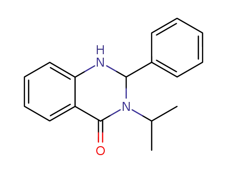 Molecular Structure of 95216-82-3 (4(1H)-Quinazolinone, 2,3-dihydro-3-(1-methylethyl)-2-phenyl-)