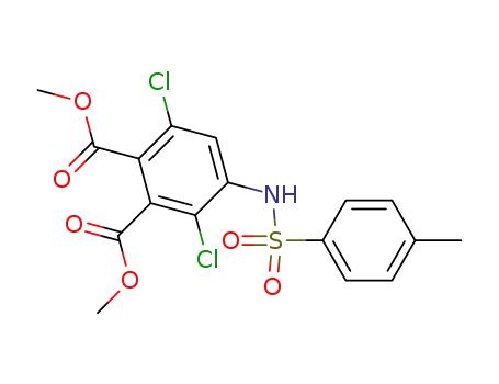 Molecular Structure of 64218-82-2 (1,2-Benzenedicarboxylic acid,
3,6-dichloro-4-[[(4-methylphenyl)sulfonyl]amino]-, dimethyl ester)