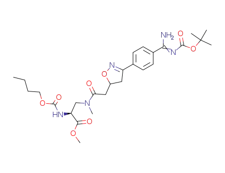 methyl N-(butoxycarbonyl)-3-[({3-[4-({[(1,1-dimethylethoxy)carbonyl]amino}iminomethyl)phenyl]-4,5-dihydro-5-isoxazolyl}acetyl)methylamino]-L-alanine