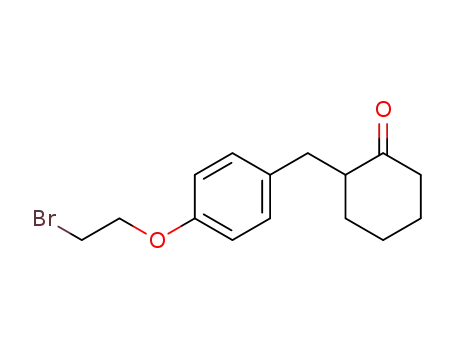 Molecular Structure of 116026-78-9 (2-<4-(2-bromoethoxy)benzyl>-1-cyclohexanone)