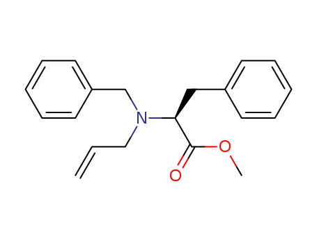 Molecular Structure of 183155-30-8 (L-Phenylalanine, N-(phenylmethyl)-N-2-propenyl-, methyl ester)